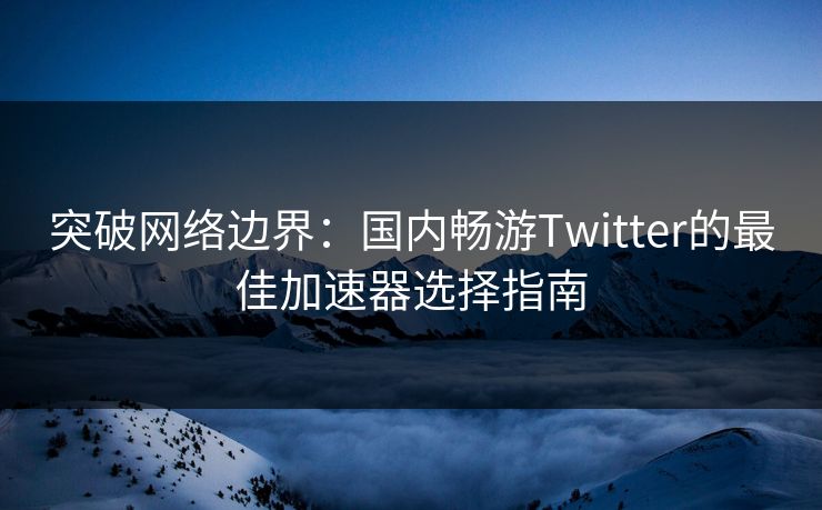 突破网络边界：国内畅游Twitter的最佳加速器选择指南