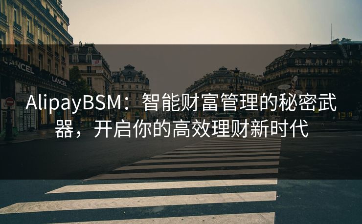 AlipayBSM：智能财富管理的秘密武器，开启你的高效理财新时代