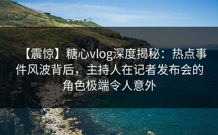 【震惊】糖心vlog深度揭秘：热点事件风波背后，主持人在记者发布会的角色极端令人意外